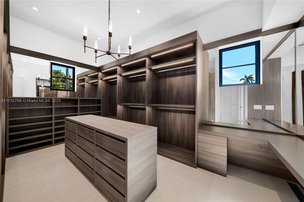 Interior, Pendant Lights, Recessed Lighting, Walk-in Closets, Wood Texture Flooring, Wooden Walls