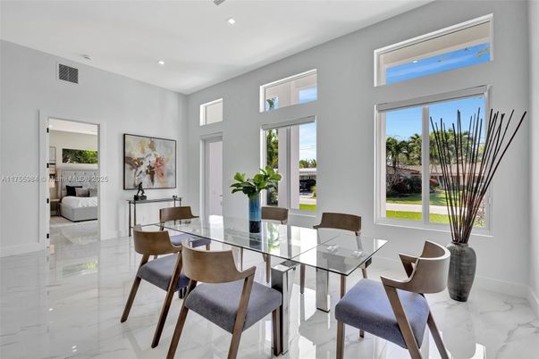 Dining room, Interior, Marble, Recessed Lighting