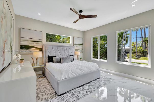 Bedroom, Interior, Marble, Recessed Lighting