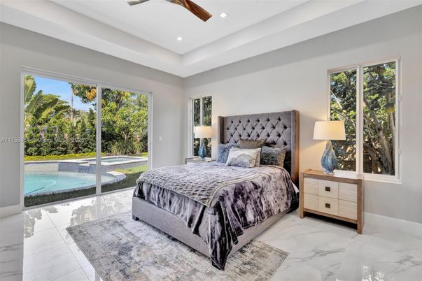 Bedroom, Interior, Marble, Recessed Lighting