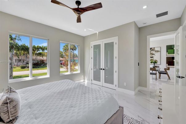 Bedroom, Interior, Marble, Recessed Lighting