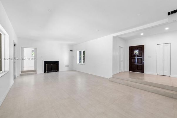 Empty room, Fireplace, Interior, Recessed Lighting