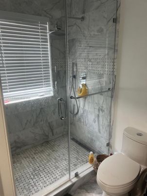 Bathroom, Glass Shower, Interior, Marble Walls