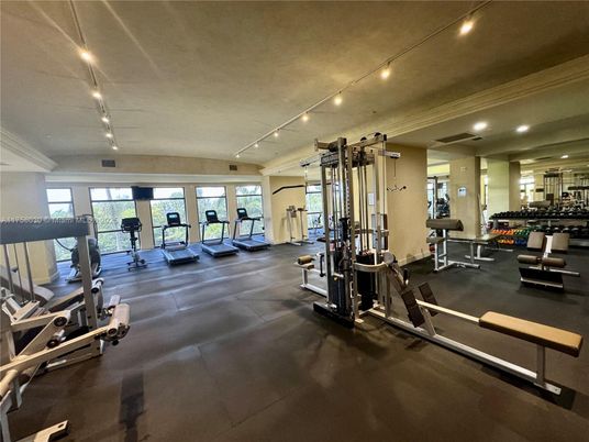 Fitness Equipment, Gym, Interior, Recessed Lighting