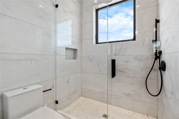 Bathroom, Glass Shower, Interior, Marble Walls