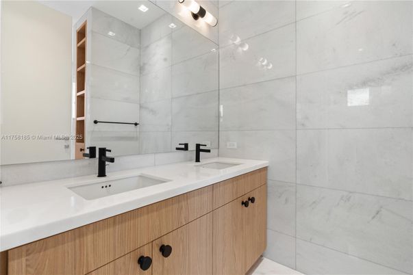 Bathroom, Dual Sink Vanities, Interior, Marble Walls