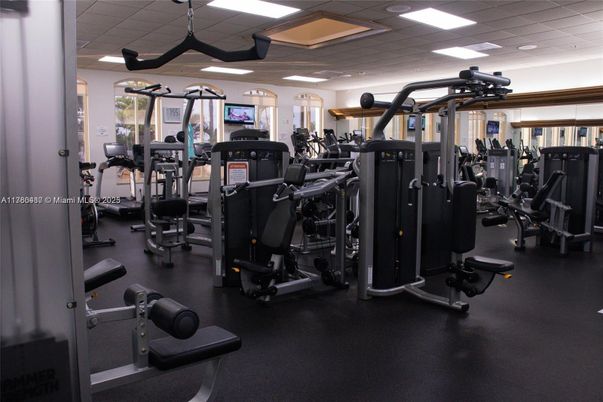 Fitness Equipment, Gym, Interior, Recessed Lighting