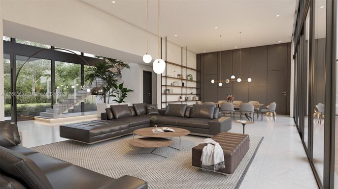 Dining room, Interior, Living room, Pendant Lights, Recessed Lighting