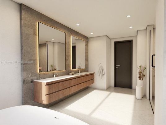 Bathroom, Dual Sink Vanities, Interior, Recessed Lighting