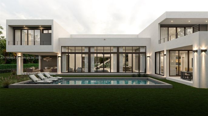 Backyard, Exterior, Facade, Pool, Modern