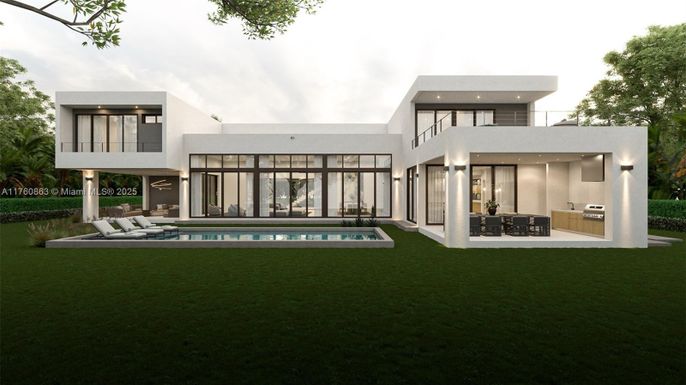 Backyard, Exterior, Facade, Pool, Modern