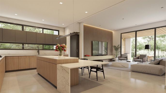 Dining room, Interior, Kitchen, Living room, Pendant Lights, Recessed Lighting, Stainless Steel Appliances