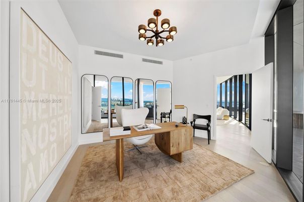 Chandelier, Home Office, Interior, Wood Texture Flooring