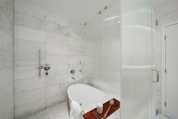 Bathroom, Glass Shower, Interior, Marble Walls