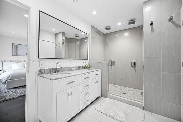 Bathroom, Bedroom, Dual Sink Vanities, Glass Shower, Interior, Recessed Lighting