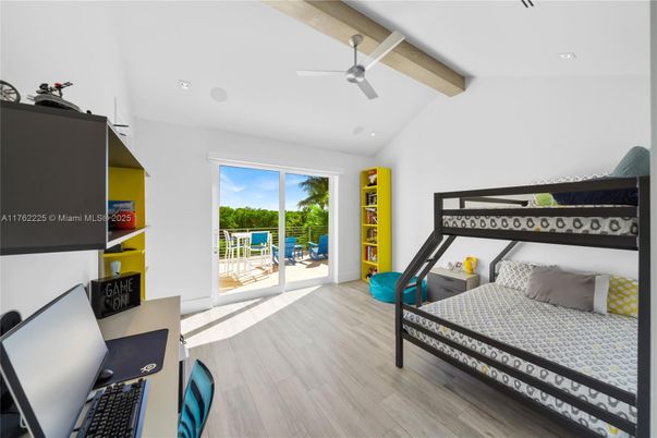 Bedroom, Interior, Recessed Lighting, Wooden Beams, Wood Texture Flooring