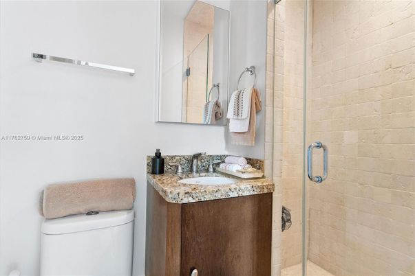 Bathroom, Glass Shower, Interior, Stone Walls