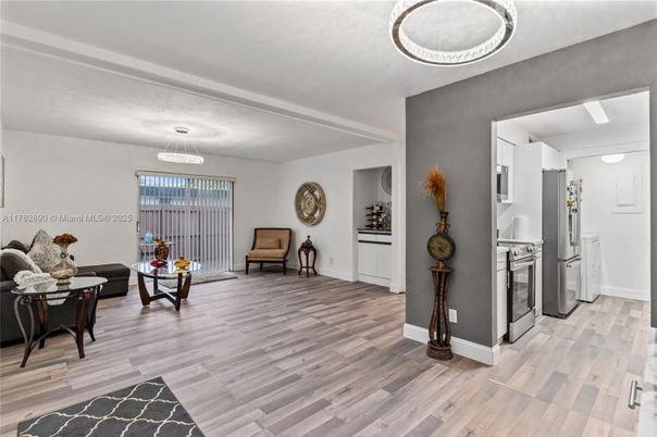 Chandelier, Interior, Kitchen, Living room, Pendant Lights, Wood Texture Flooring