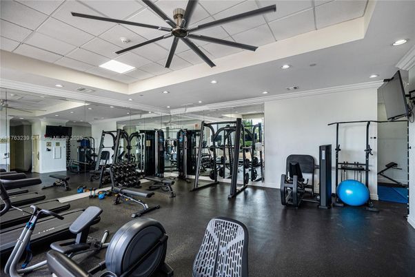 Fitness Equipment, Gym, Interior, Recessed Lighting