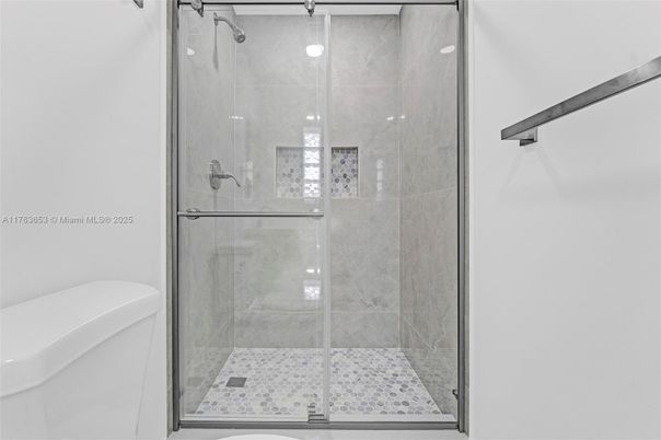 Bathroom, Glass Shower, Interior, Marble Walls