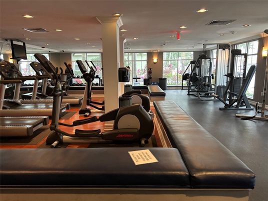 Fitness Equipment, Gym, Interior, Recessed Lighting