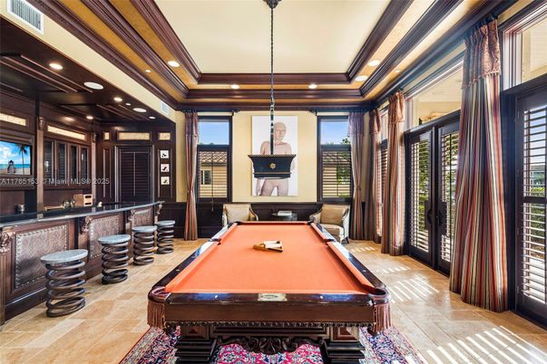 Billiard Table, Game Room, Interior, Pendant Lights, Recessed Lighting