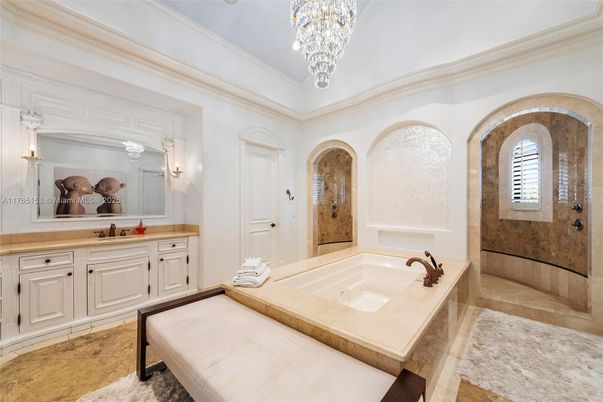 Bathroom, Chandelier, Interior