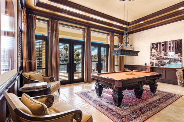 Billiard Table, Game Room, Interior, Pendant Lights, Recessed Lighting