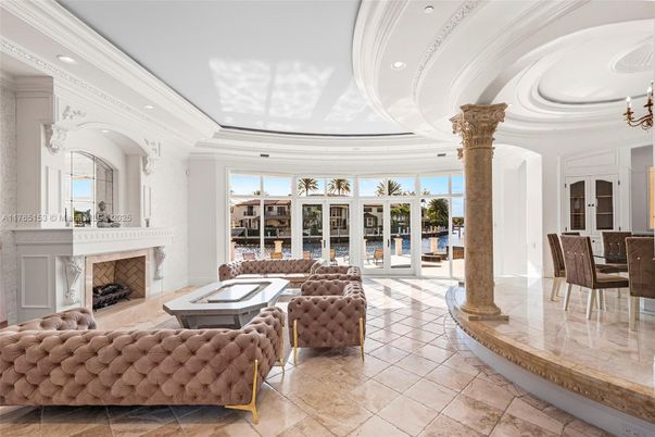 Dining room, Fireplace, Interior, Living room, Recessed Lighting