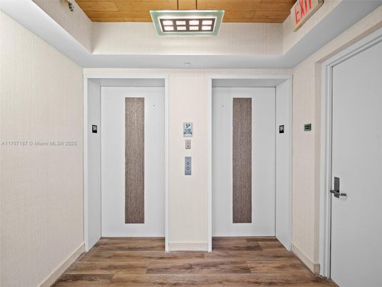 Elevator, Interior, Wooden Ceilings, Wood Texture Flooring