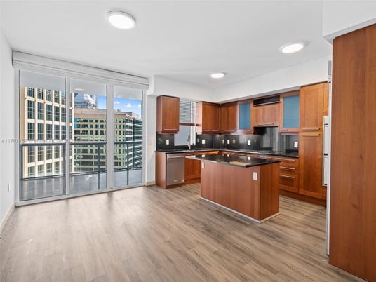 Interior, Kitchen, Recessed Lighting, Wood Texture Flooring