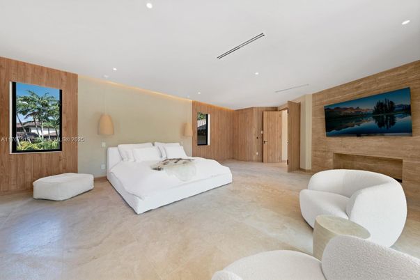 Bedroom, Interior, Recessed Lighting, Wooden Walls