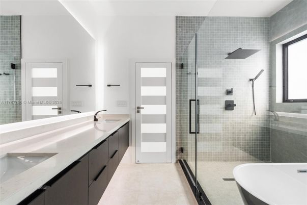 Bathroom, Dual Sink Vanities, Glass Shower, Interior