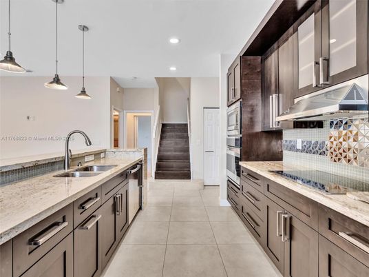 Interior, Kitchen, Pendant Lights, Recessed Lighting, Stainless Steel Appliances