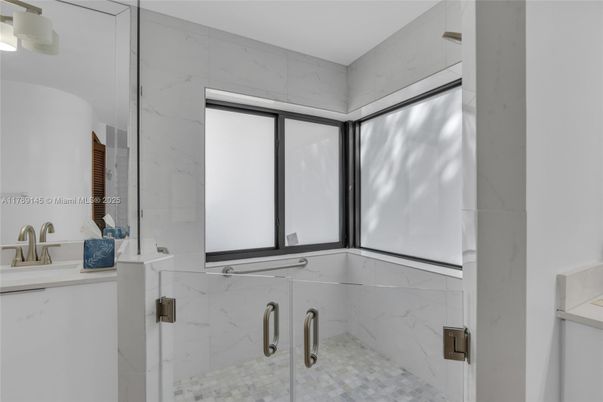 Bathroom, Glass Shower, Interior, Marble Walls