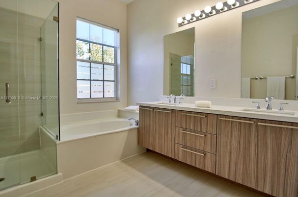 Bathroom, Dual Sink Vanities, Glass Shower, Interior