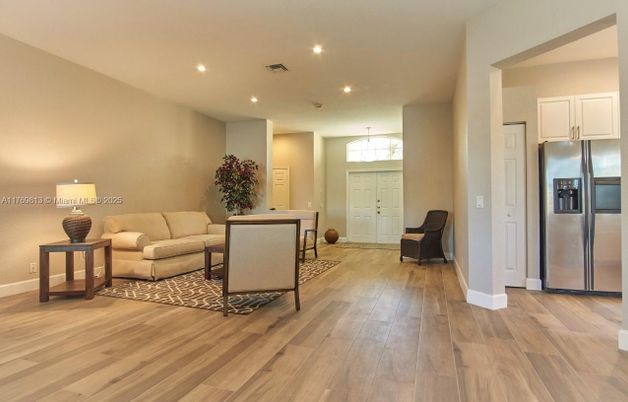 Interior, Kitchen, Living room, Recessed Lighting, Stainless Steel Appliances, Wood Texture Flooring