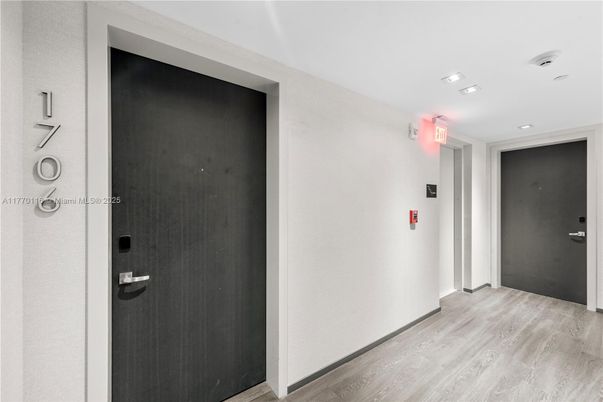 Elevator, Interior, Recessed Lighting, Wood Texture Flooring