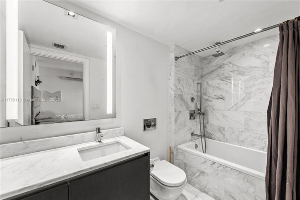 Bathroom, Glass Shower, Interior, Marble, Marble Walls, Recessed Lighting