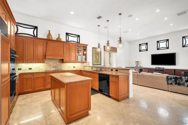 Interior, Kitchen, Living room, Pendant Lights, Recessed Lighting, Stainless Steel Appliances