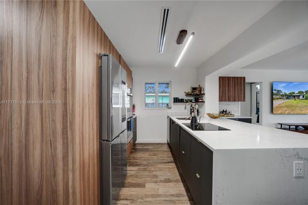 Interior, Kitchen, Stainless Steel Appliances, Wood Texture Flooring
