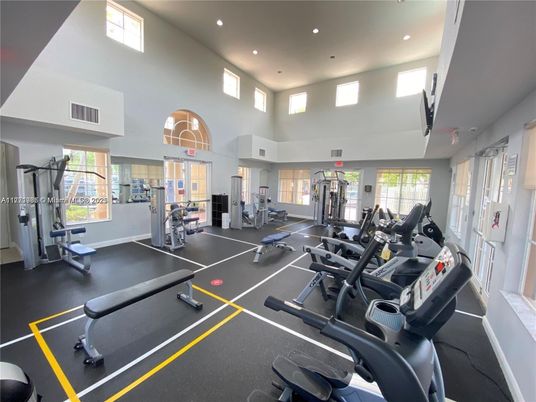 Fitness Equipment, Gym, Interior, Recessed Lighting