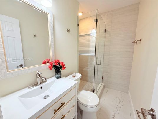 Bathroom, Glass Shower, Interior, Marble