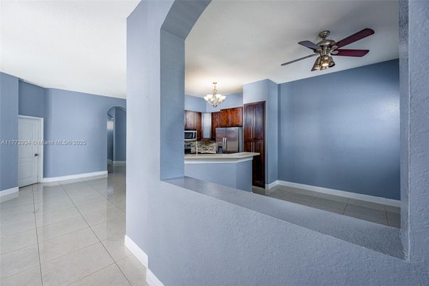Chandelier, Interior, Kitchen, Stainless Steel Appliances