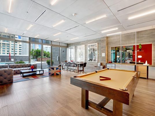 Billiard Table, Game Room, Interior, Living room, Recessed Lighting, Wood Texture Flooring