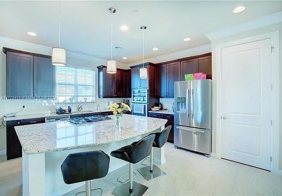 Interior, Kitchen, Pendant Lights, Recessed Lighting, Stainless Steel Appliances