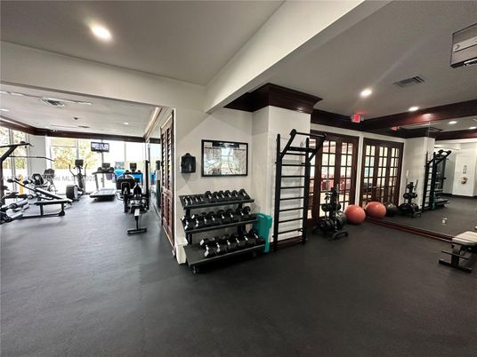 Fitness Equipment, Gym, Interior, Recessed Lighting