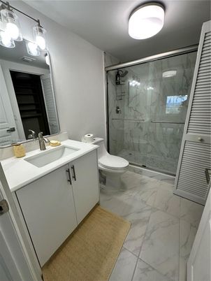 Bathroom, Dual Sink Vanities, Glass Shower, Interior, Marble, Marble Walls