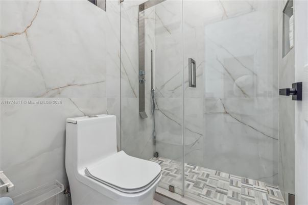 Bathroom, Glass Shower, Interior, Marble Walls