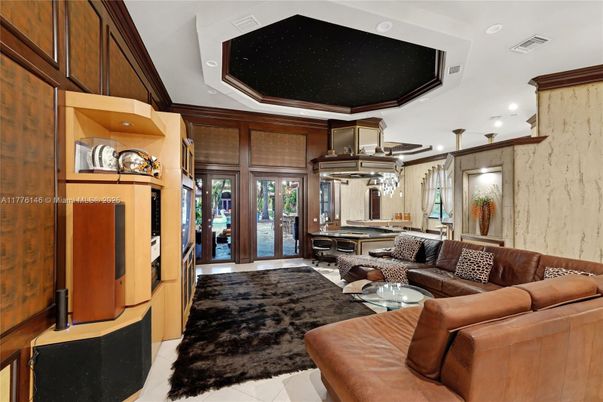 Interior, Living room, Marble Walls, Pendant Lights, Recessed Lighting